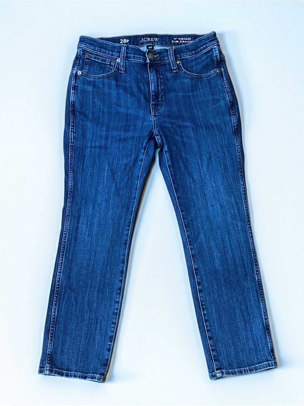 J. Crew Women's Straight Leg Jeans in Blue Denim